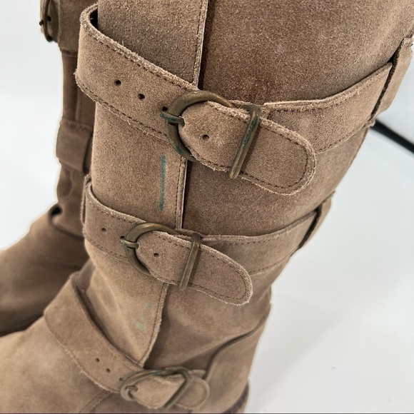 STEVE Madden tan suede buckle tall boots size 6.5 - Picture 5 of 9